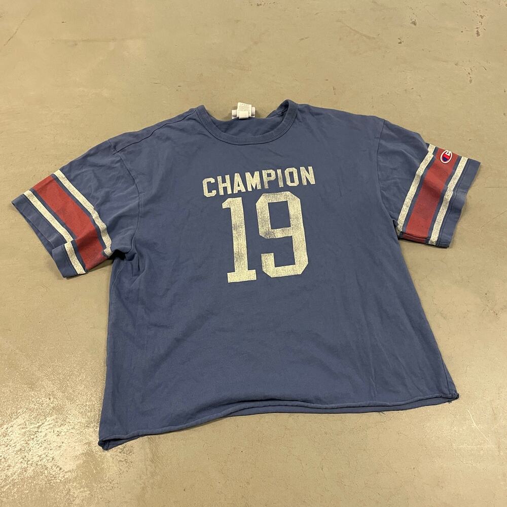 Y2K boxy cropped champion varsity t-shirt